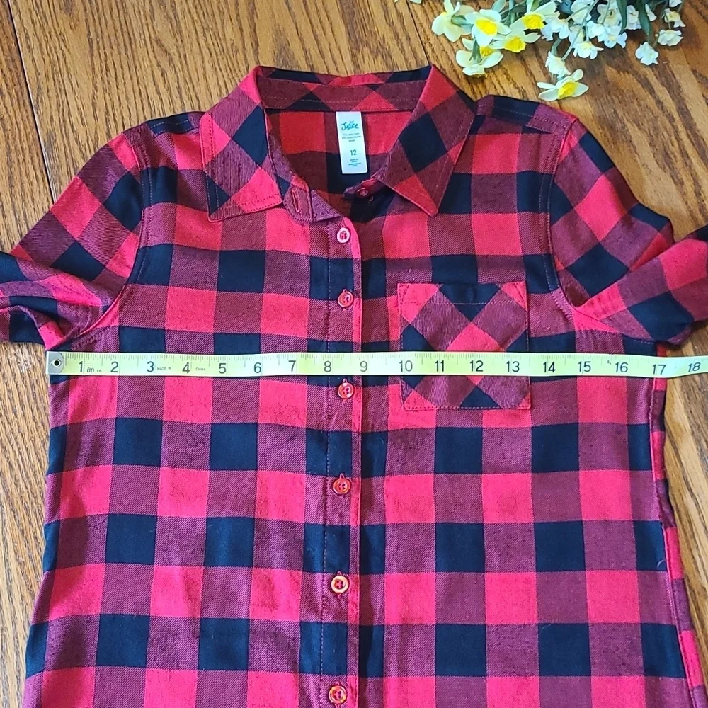 Justice plaid button down shirt